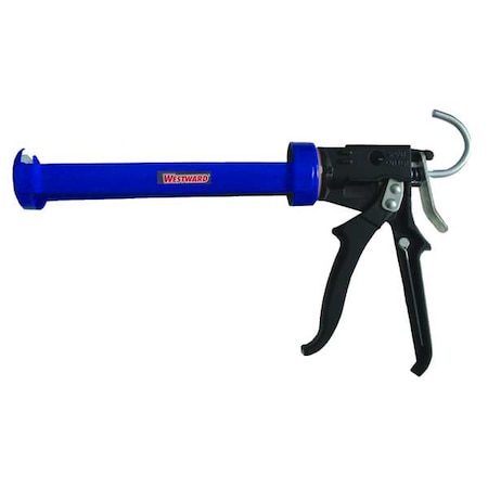 Caulk Gun, 10 oz Container Size, Steel, 12:01, Revolving Half Barrel Frame, Black/Blue MPN:13J317