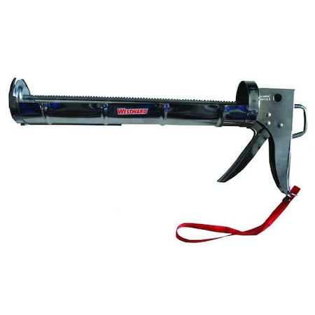 Caulk Gun, 20 oz Container Size, Steel, 7:01, Half Barrel Frame, Silver MPN:13J322