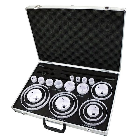 Hole Saw Kit, 30pcs, Sizes:0.75