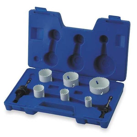 Hole Saw Kit, Bimetal, 7/8 To 2.5 In, 8 Pc MPN:1VXK2