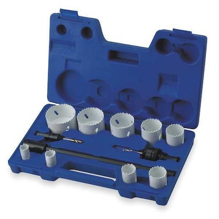 Hole Saw Kit, Bimetal, 3/4 To 2.5 In, 12 Pc MPN:1VXK3