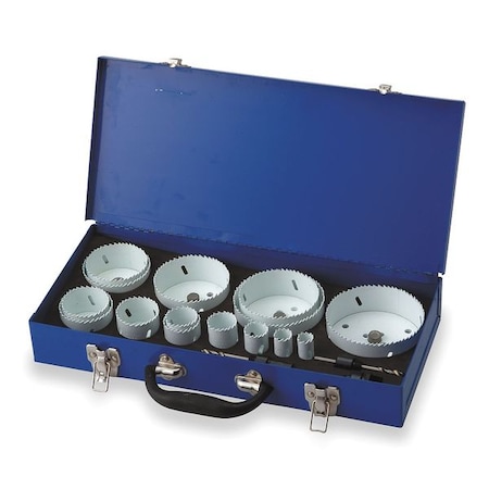 Hole Saw Kit, 15pcs, Sizes:0.75