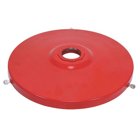 Drum Cover, Screw-On Lid, Red, Steel MPN:29FX06