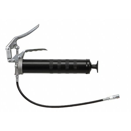 Manual Grease Gun, Pistol-Grip Handle, Cartridge Load, Flex Nozzle, Fixed Stroke, 56 Strokes per Oz MPN:15F196