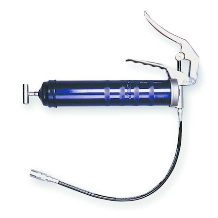 Manual Grease Gun, Pistol-Grip Handle, Cartridge Load, Flex Nozzle, Variable Stroke, Blue, 14 oz MPN:4BY81