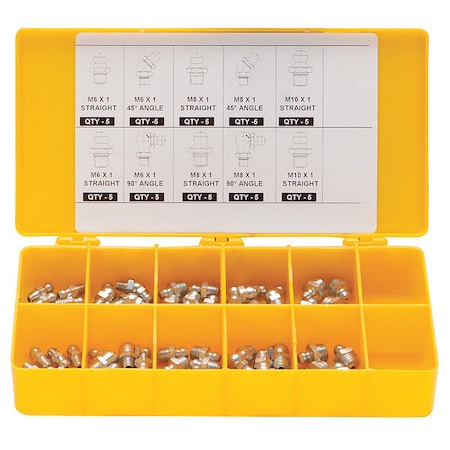 Grease Fitting Kit, Metric Tapered, PK50 MPN:52NZ93