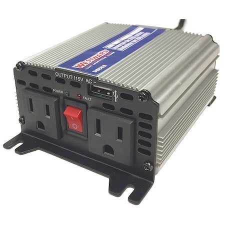 Power Inverter, Modified Sine Wave, 400 W Peak, 200 W Continuous, 2 Outlets MPN:54DC42