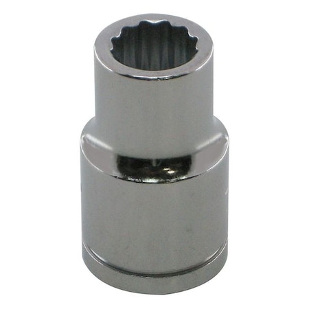 WESTWARD 1/2 in Drive, 23mm Metric, Socket, 12 Points, Steel, Chrome, 23 mm MPN:10E254
