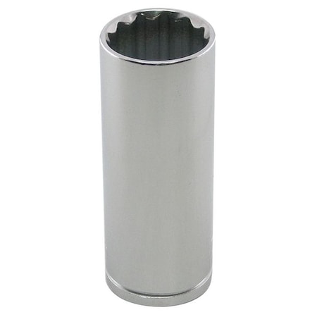 WESTWARD 1/2 in Drive, 21mm Metric Socket, 12 Points, Steel, Chrome, 21 mm MPN:10E263