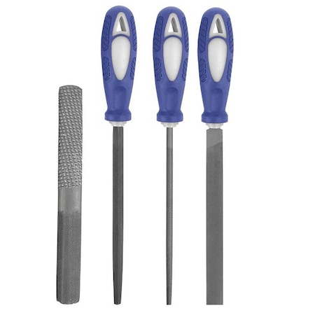 Hand File Set, Bastard/Smooth, 4 Pcs MPN:10Z762