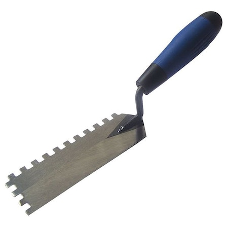 Notched Trowel, 2-Sided, 6x2, Stl, Soft-Grip MPN:13A580