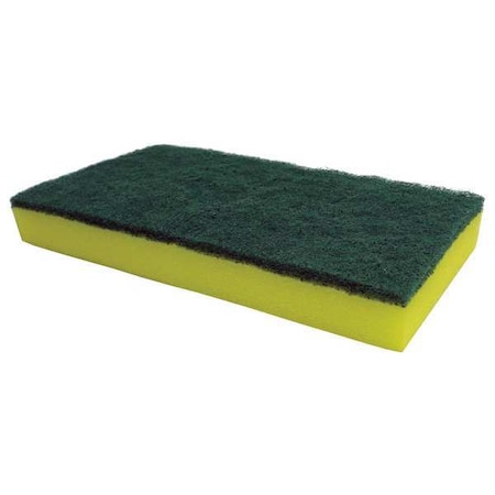 Sponge Scrubber, 9x4-1/2 In, Green/Yellow MPN:13A761