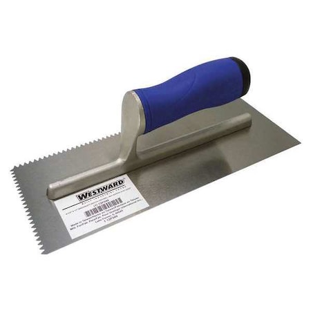 Notched Trowel, 11 x 4-1/2, Steel, Type: 2-sided MPN:13P549