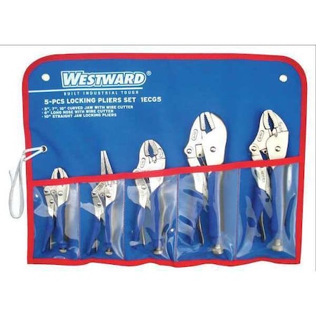 5 Piece Locking Pliers Set Ergonomic Handle MPN:1ECG5