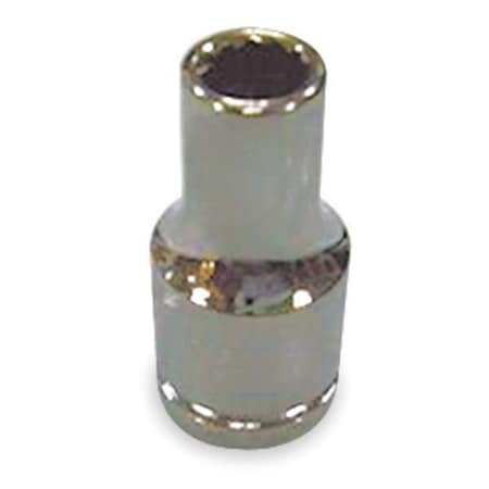WESTWARD 1/4 in Drive, 12mm Metric, Socket, 12 Points, Steel, Chrome, 12 mm MPN:1EZU9