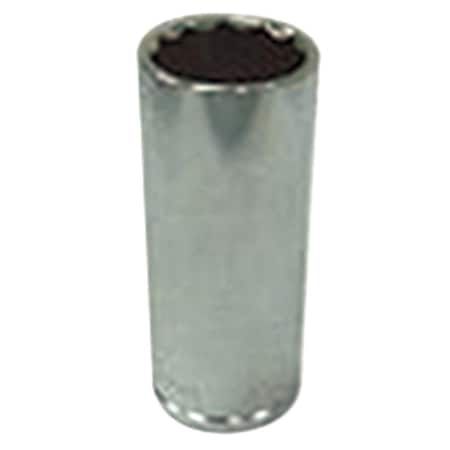 WESTWARD 1/4 in Drive, 11mm Metric Socket, 12 Points, Steel, Chrome, 11 mm MPN:1EZW1