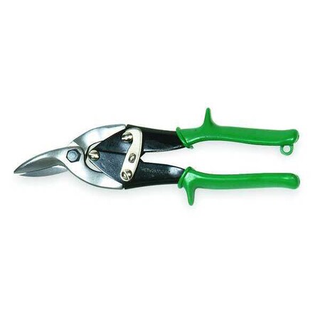 Metal Cutting Snip, Right, 9-3/4 in Length, 1-1/4 in Cutting Length, 18 ga Steel, Soft Grip Handle MPN:1UG17