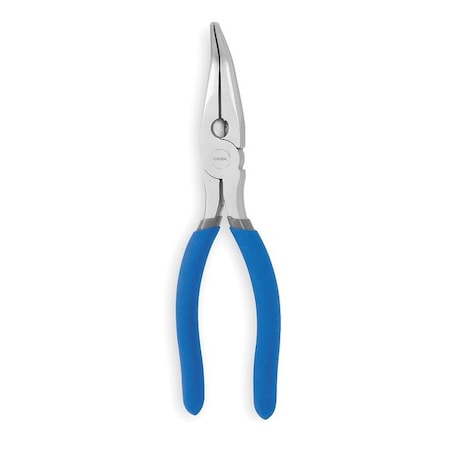 6 1/2 in Bent Long Nose Plier, Side Cutter Dipped Handle MPN:1UKK4