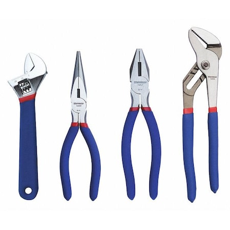 4 Piece Plier and Wrench Set Dipped Handle MPN:1UKP4