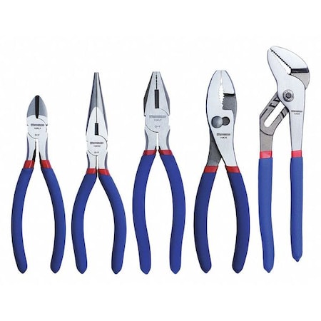 5 Piece Plier Set Dipped Handle MPN:1UKP5