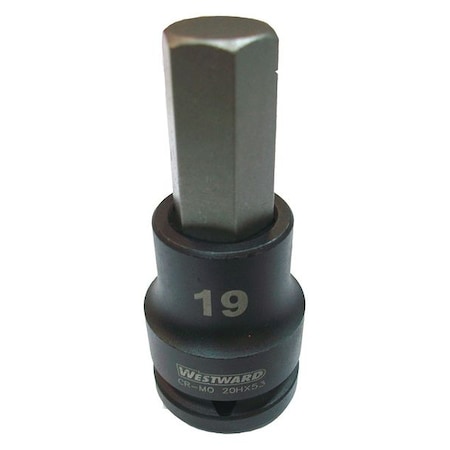 WESTWARD 3/4 in Drive Impact Socket Bit Standard Socket, Black Oxide, Impkt Skt Bt St, Steel, H19 MPN:20HX53