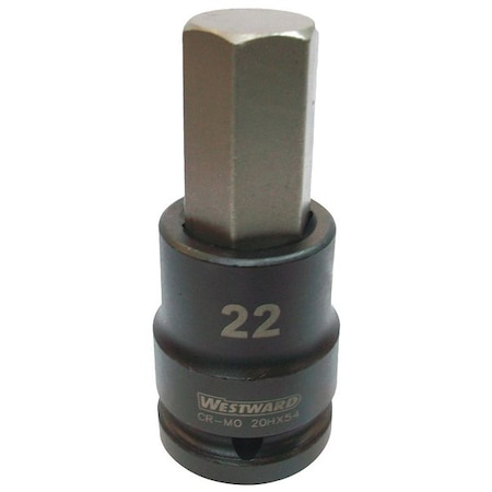 WESTWARD 3/4 in Drive Impact Socket Bit Standard Socket, Black Oxide, Impkt Skt Bt St, Steel, H22 MPN:20HX54