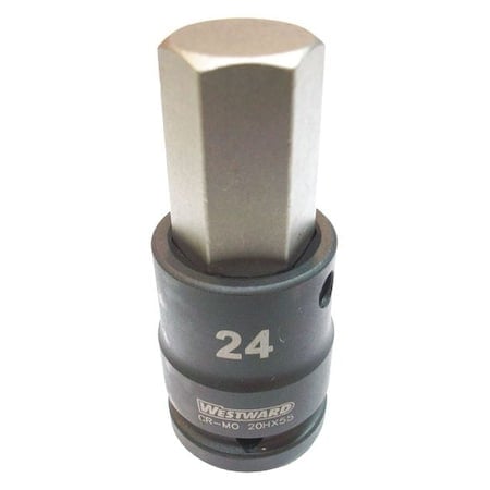 WESTWARD 3/4 in Drive Impact Socket Bit Standard Socket, Black Oxide, Impkt Skt Bt St, Steel, H24 MPN:20HX55