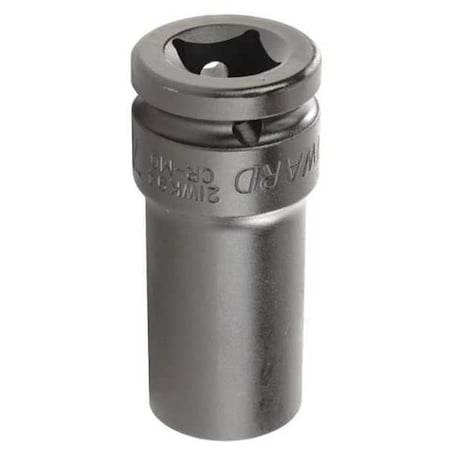 WESTWARD 3/4 in Drive Impact Socket, Deep Socket, Black Oxide, Steel, 7/8 in MPN:21WK94