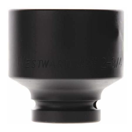 WESTWARD Impact Socket, 1In Drive, 2-3/4In, 6pts, Black Oxide MPN:21WM35