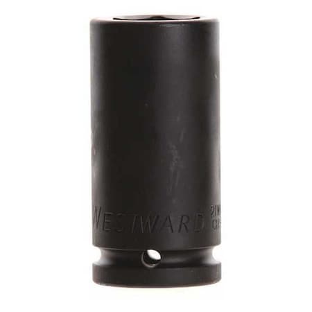 WESTWARD 3/4 in Drive Impact Socket, Deep Socket, Black Oxide, Steel, 1 1/8 in MPN:21WN09