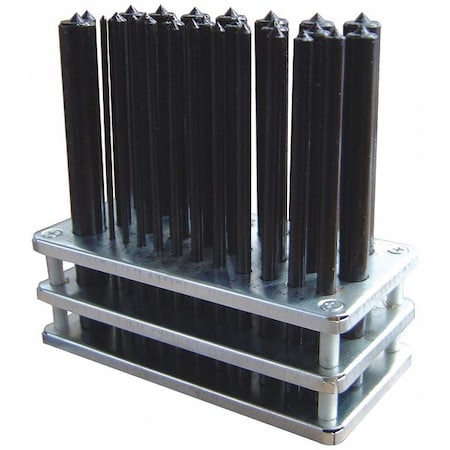 Transfer Punch Set, 1 to 13 mm, Steel, 25 Piece MPN:22N847