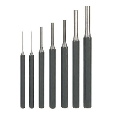 Pin Punch Set, 1/16 To 5/16 In, 7 Pc MPN:2AJL4