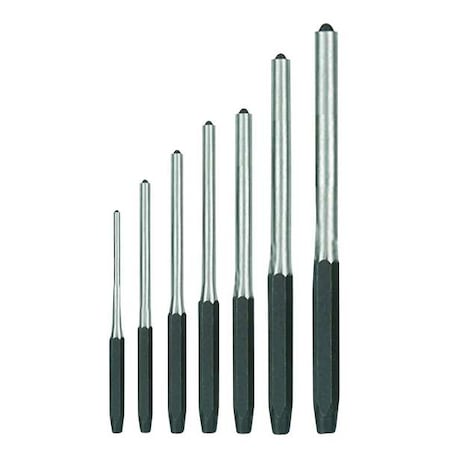 Roll Pin Punch Set, 1/16 To 5/16 In, 7 Pc MPN:2AJL9