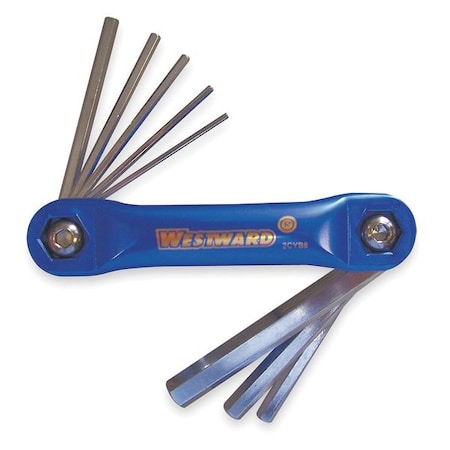 8 Piece Metric Fold-Up Hex Key Set, 2CYB8 MPN:2CYB8