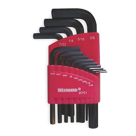 13 Piece SAE L-Shape Hex Key Set, 2CYC1 MPN:2CYC1
