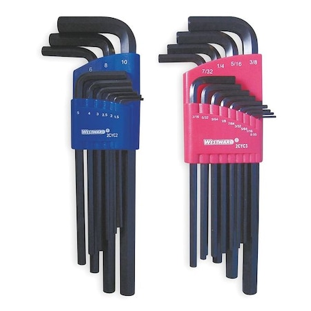 22 Piece Metric/SAE L-Shape Hex Key Set, 2CYC4 MPN:2CYC4