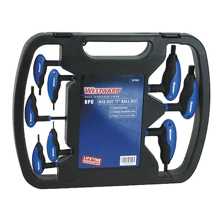 8 Piece Metric T-Shape Hex Key Set, 2CYD4 MPN:2CYD4