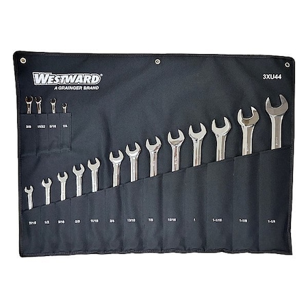 Combo Wrench Set, Polish, 1/4-1-1/4in, 17Pc MPN:3XU44