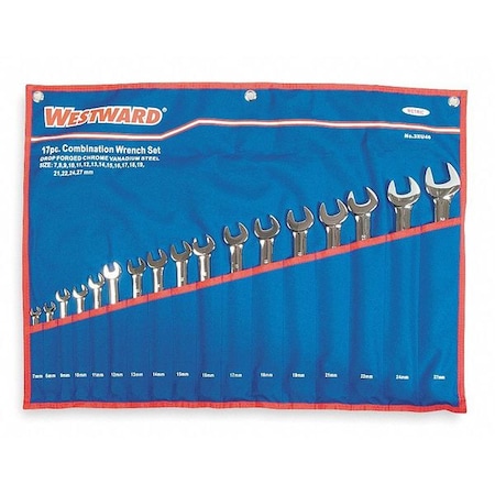 Combo Wrench Set, Full Polish, 7-27mm, 17Pc MPN:3XU46