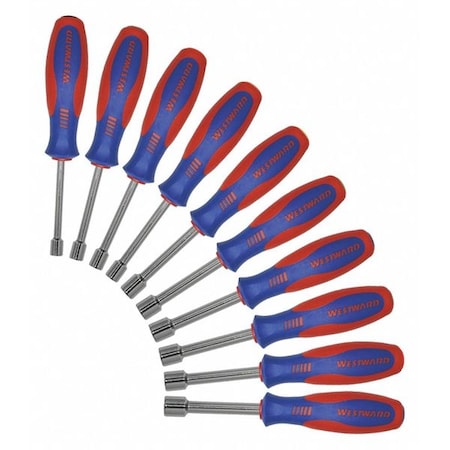 Nut Driver Set, 10 pcs, Hollw Round, Metric MPN:401L18