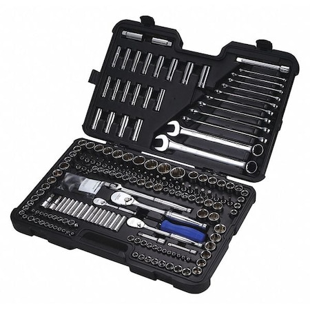 204 pc Master Tool Set, Metric/SAE, Includes Driver, Bits Pliers, Wrenches MPN:440A57