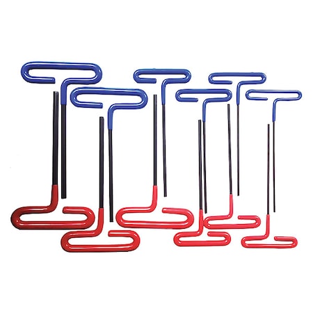 12 Piece Metric/SAE T-Shape Hex Key Set, 493L32 MPN:493L32