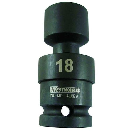 WESTWARD 1/2 in Drive Impact Socket, Standard Socket, Black Oxide, 5/8 in MPN:4LXF8