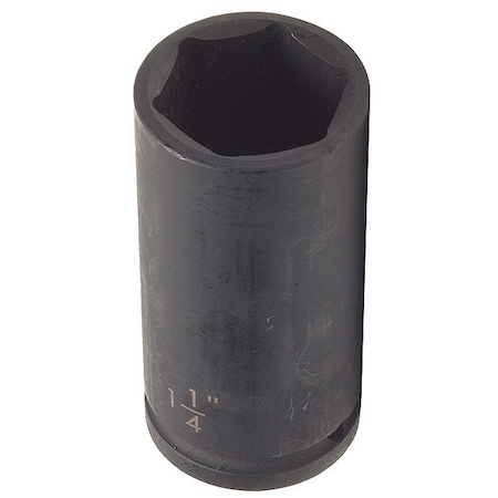 WESTWARD 1/2 in Drive Impact Socket, Deep Socket, Black Oxide, Steel, 1 1/4 in MPN:4LXH5