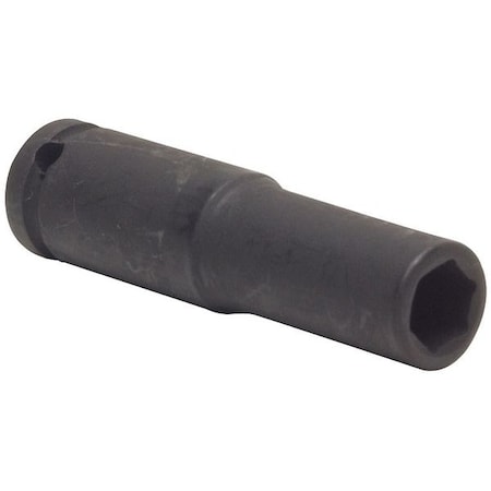 WESTWARD 1/4 in Drive Impact Socket Deep Socket, Black Oxide, Steel, 1/4 in MPN:4LXV8