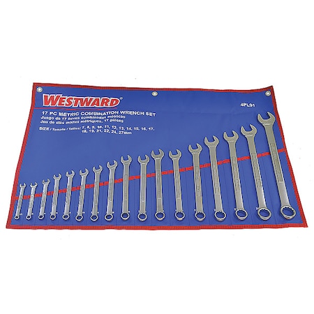 Combination Wrench Set, Satin, 7-27mm, 17Pc MPN:4PL91