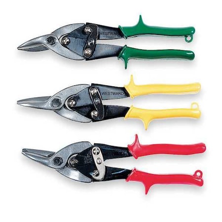 Aviation Snip Set, Left/Right/Straight, 9 3/4 in, Steel MPN:4PM06