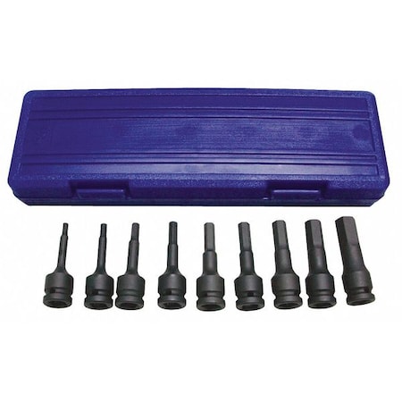10-Piece Impact Bit Socket Set, 1/2 in Drive, SAE, Hex Tip Type, Black Oxide MPN:4PRH1