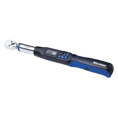 Electronic Torque Wrench, Inch-Pound/Newton-Meter, 3/8 in fixed, 5 to 99.5 ft-lb, Ratcheting MPN:4RYL3
