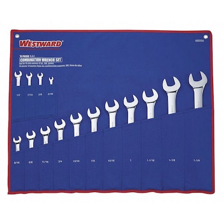 Combo Wrench St, Steel, Full Polish, Offset MPN:4VAV9